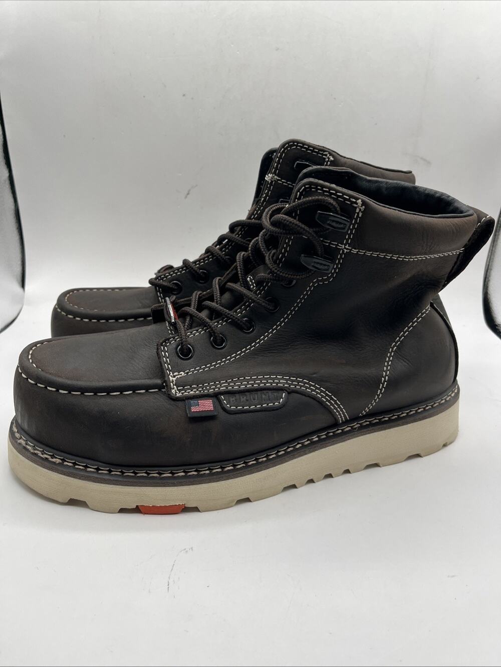 Brunt The Marin 6 Comp Toe Brown Work Boots Shoes Waterproof Men’s Sz 8 M NWOT